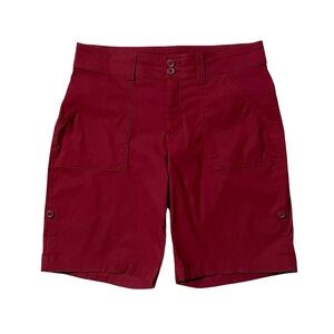 Eddie Bauer Burgundy Rolled Hem Bermuda Shorts Size 6